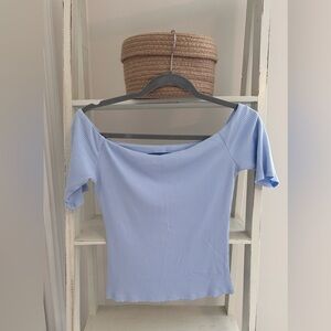 H&M Powder Blue Women's Ribbed Top size S